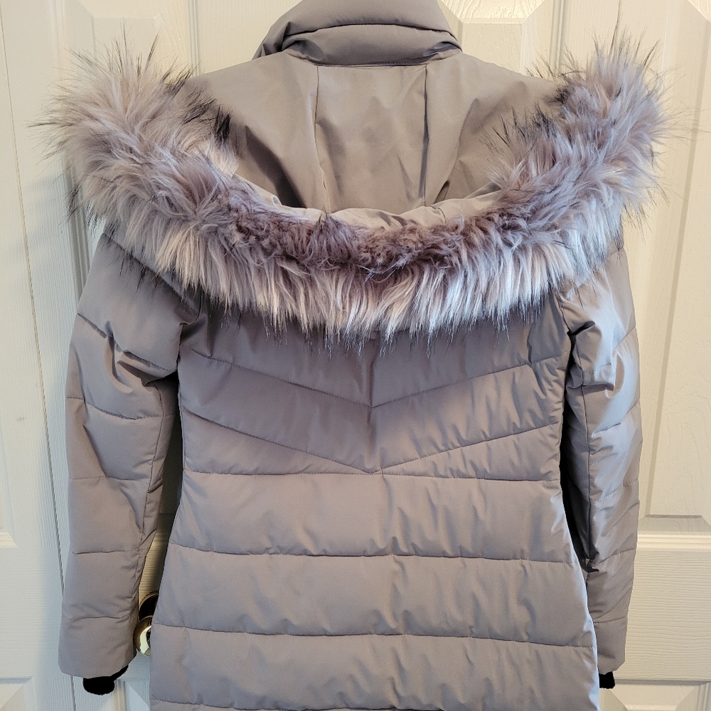 Light Grey Puffer Parka Jacket - Picture 2 of 5